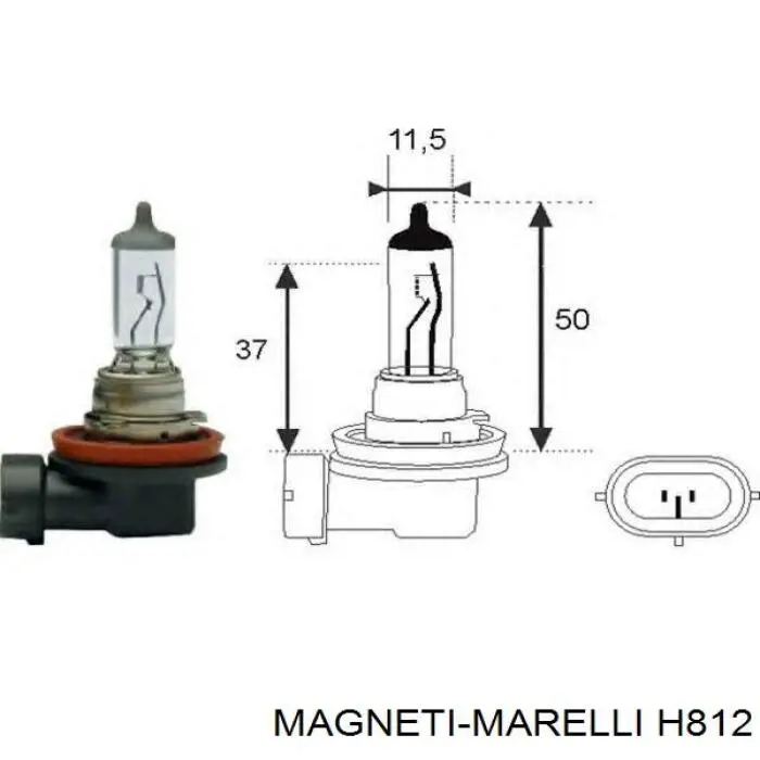 H812 Magneti Marelli Lâmpada halógena