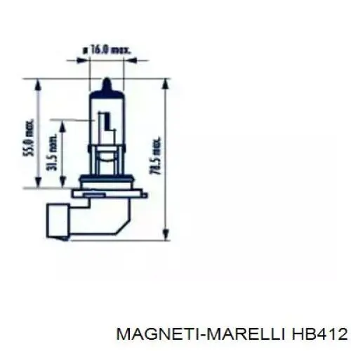 HB412 Magneti Marelli Lâmpada halógena