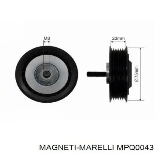 Rolo de reguladora de tensão da correia de transmissão MPQ0043 Magneti Marelli