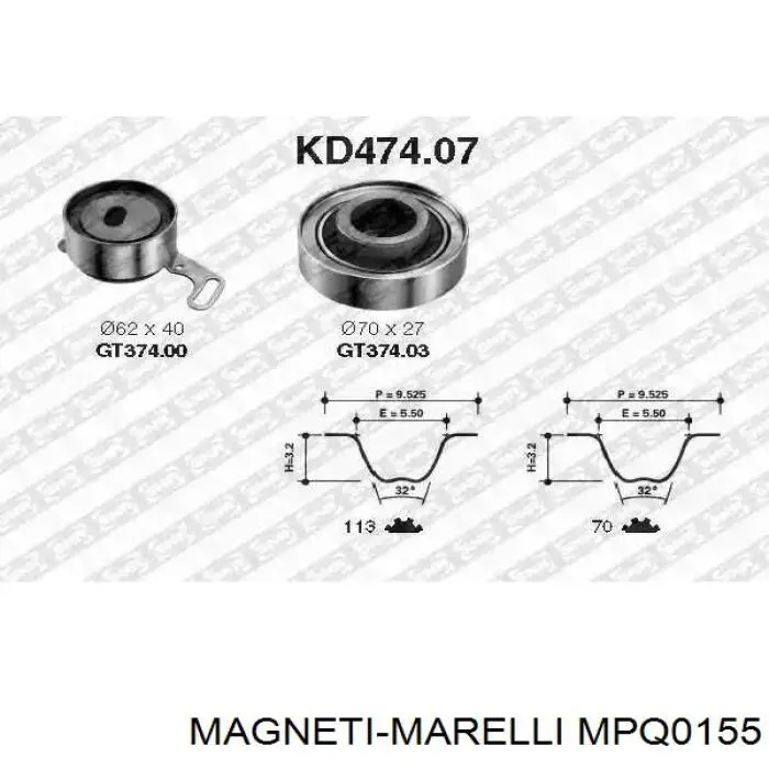 Compre MPQ0155 Magneti Marelli Rolo de reguladora de tensão da correia de transmissão