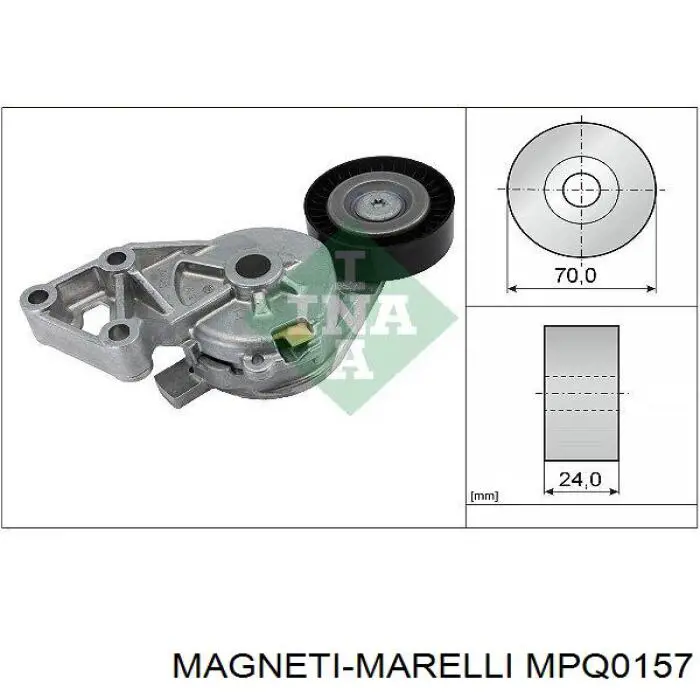 Rolo de reguladora de tensão da correia de transmissão MPQ0157 Magneti Marelli