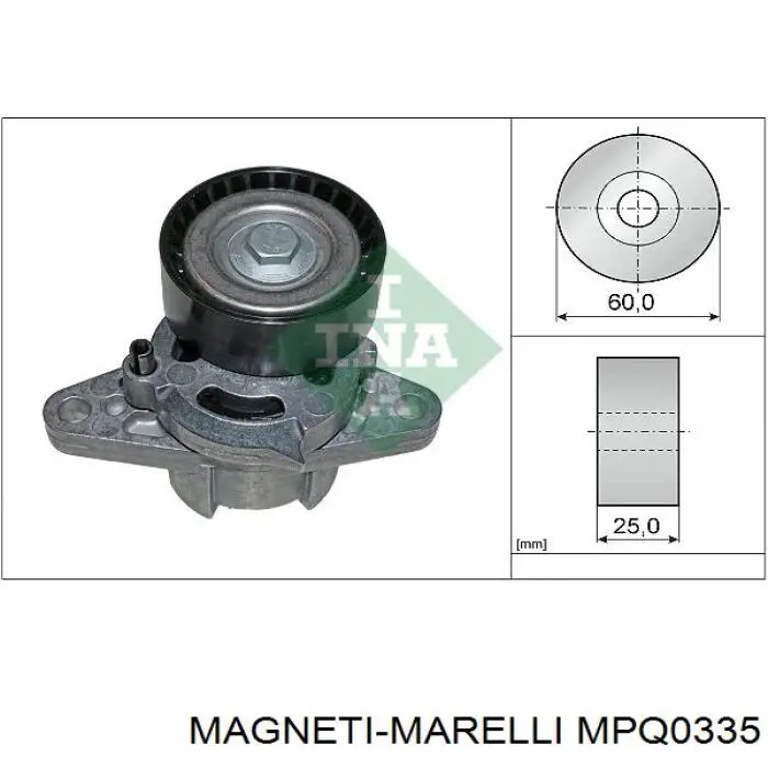 Compre MPQ0335 Magneti Marelli Rolo de reguladora de tensão da correia de transmissão