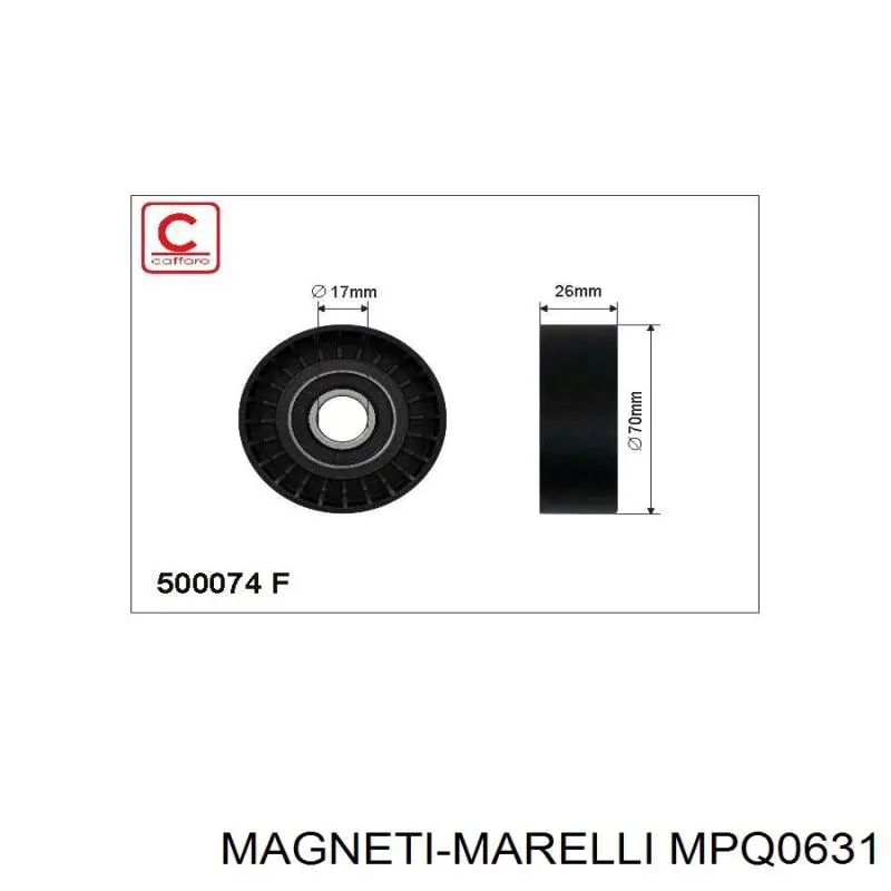 Compre MPQ0631 Magneti Marelli Rolo de reguladora de tensão da correia de transmissão