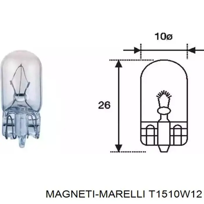Lâmpada Magneti Marelli T1510W12 preço, a partir de 2,89 USD