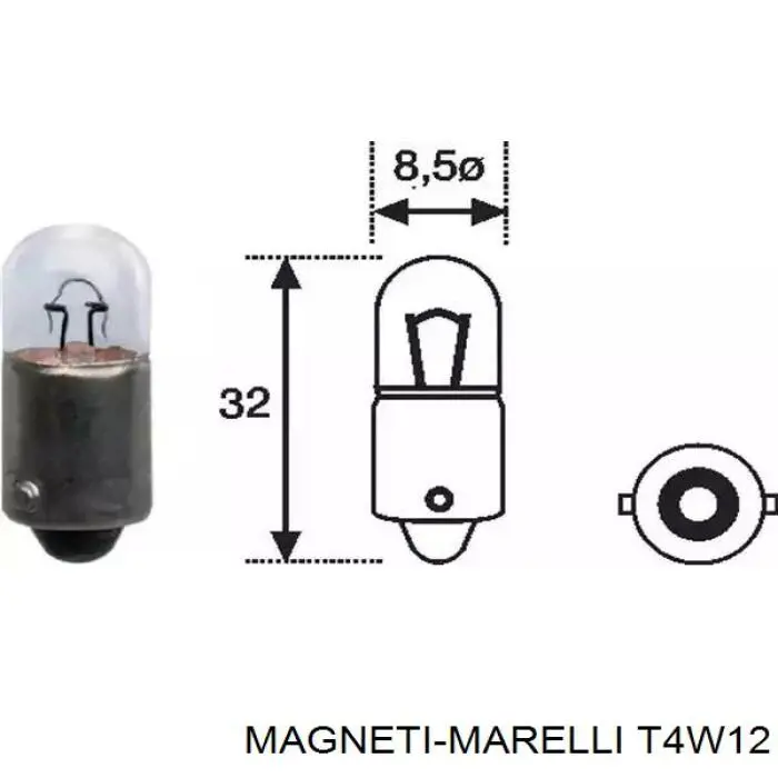 Lâmpada T4W12 Magneti Marelli