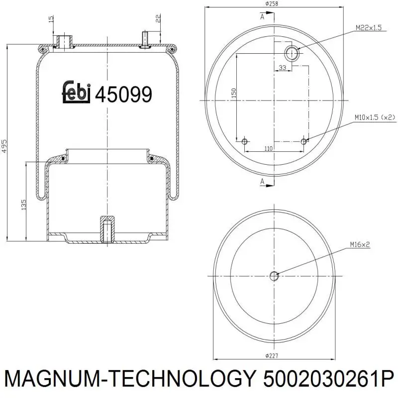 1794420 DAF Coxim pneumático (suspensão de lâminas pneumática) do eixo traseiro