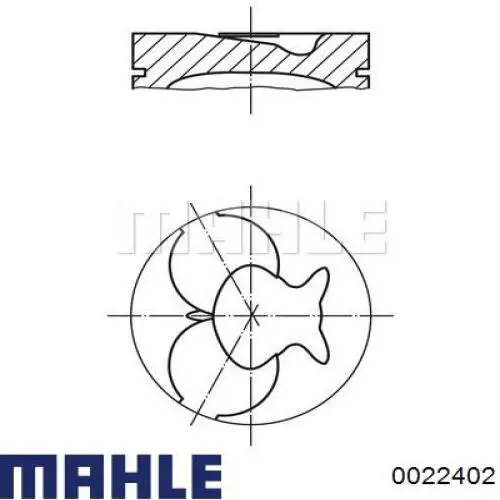 0022402 Mahle Original Pistão do kit para 1 cilindro, 2ª reparação ( + 0,50)