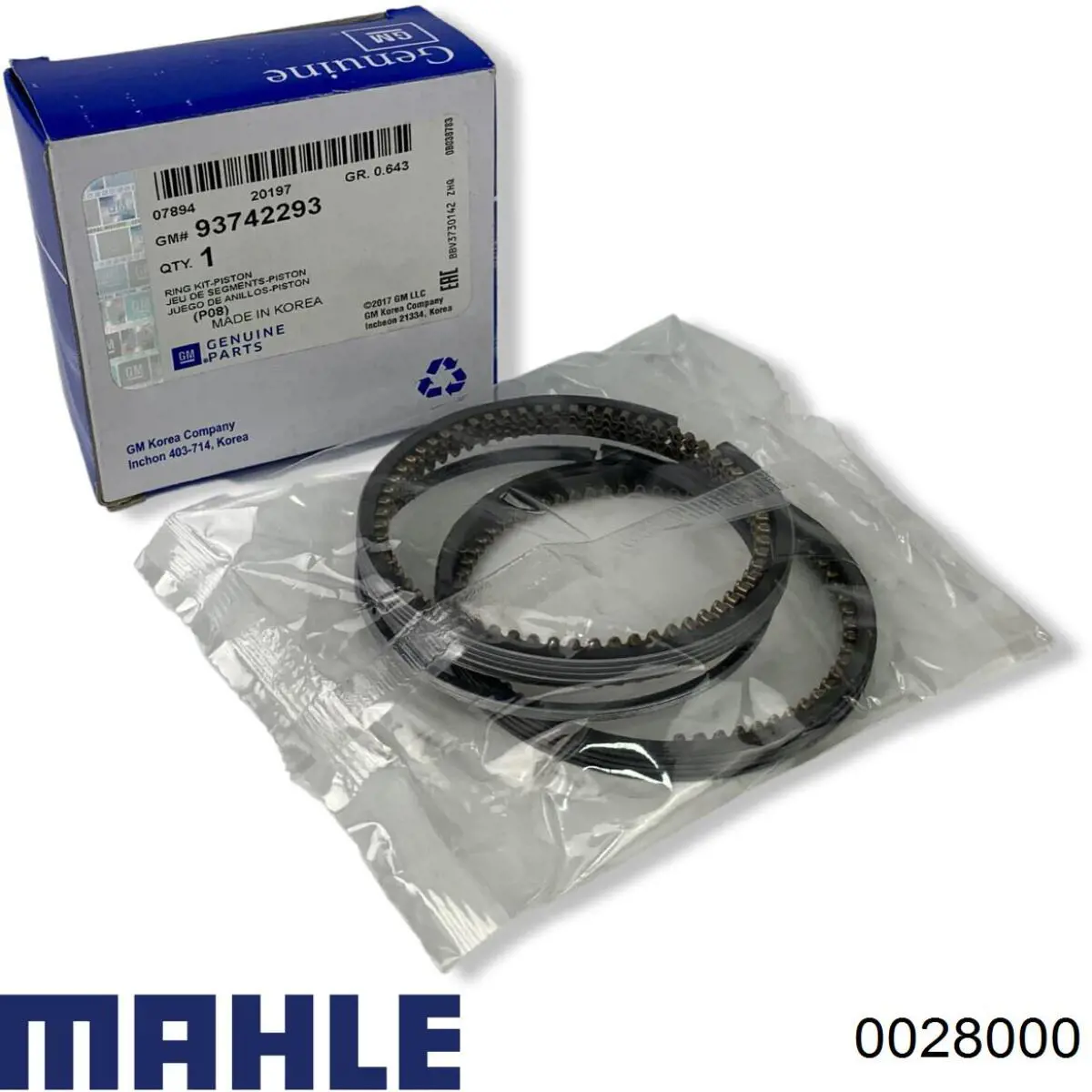 0028000 Mahle Original Pistão do kit para 1 cilindro, STD