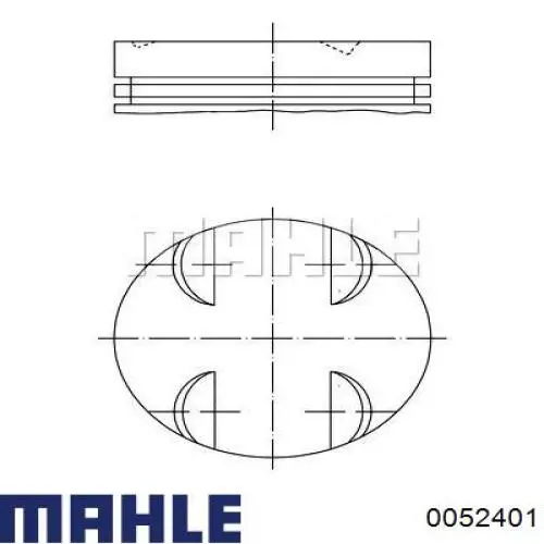 0052401 Mahle Original Pistão do kit para 1 cilindro, 1ª reparação ( + 0,25)