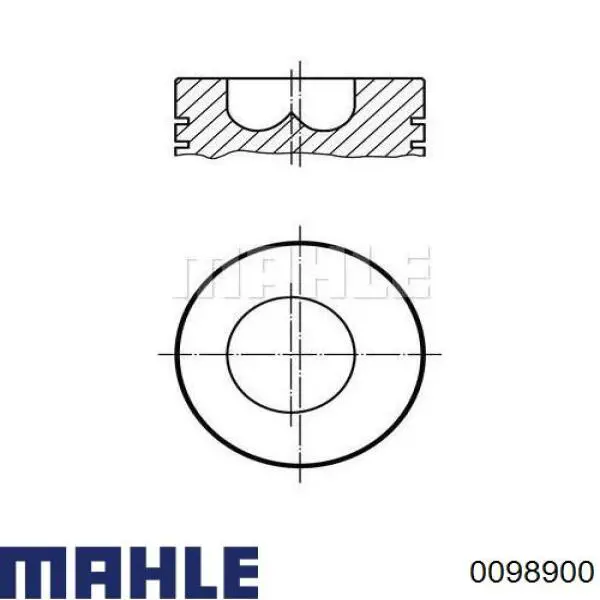 0098900 Mahle Original Pistão do kit para 1 cilindro, STD
