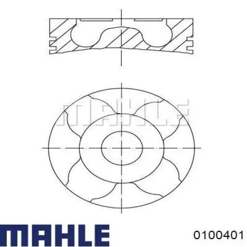 0100401 Mahle Original Pistão do kit para 1 cilindro, 3ª reparação ( + 0,60)