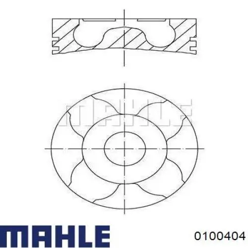 0100404 Mahle Original Pistão do kit para 1 cilindro, 2ª reparação ( + 0,50)