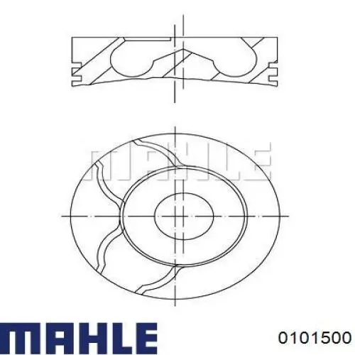 0101500 Mahle Original Pistão do kit para 1 cilindro, STD