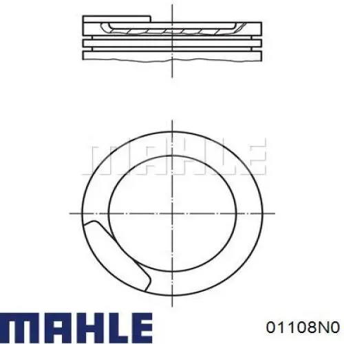 Anéis do pistão para 1 cilindro, STD. 01108N0 Mahle Original