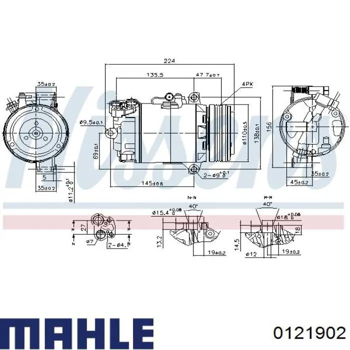 Pistão (kit para um motor), 1ª reparação ( + 0,25) Mahle Original 0121902 preço, a partir de 79,06 USD