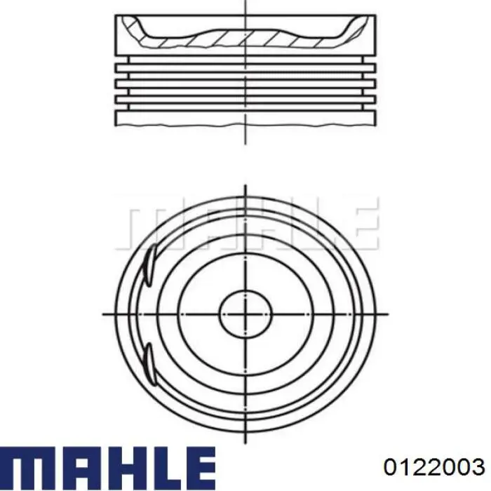 0122003 Mahle Original Pistão do kit para 1 cilindro, 2ª reparação ( + 0,50)