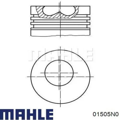 Anéis do pistão para 1 cilindro, STD. 01505N0 Mahle Original