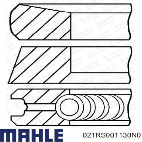 021RS001130N0 Mahle Original Anéis do pistão para 1 cilindro, STD.