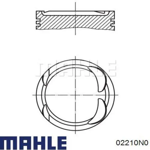 Anéis do pistão para 1 cilindro, STD. 02210N0 Mahle Original