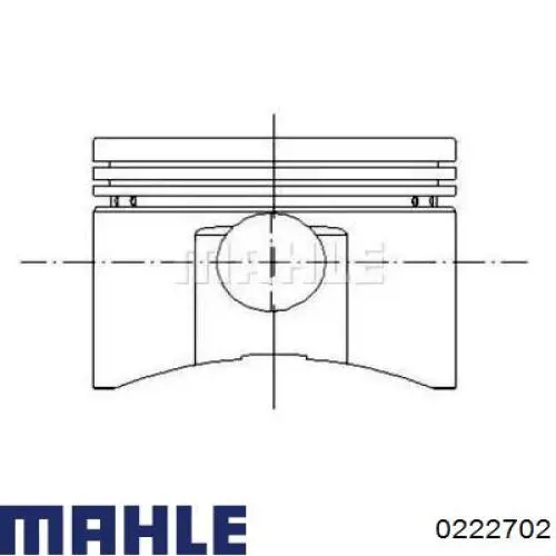 0222702 Mahle Original Pistão do kit para 1 cilindro, 2ª reparação ( + 0,50)