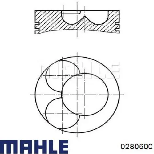 0280600 Mahle Original Pistão do kit para 1 cilindro, STD