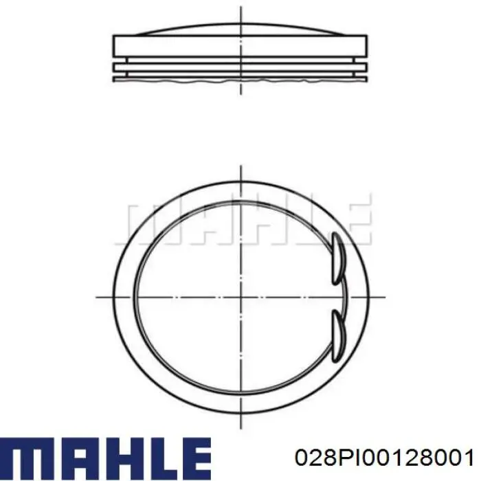 028PI00128001 Mahle Original Pistão do kit para 1 cilindro, 1ª reparação ( + 0,25)