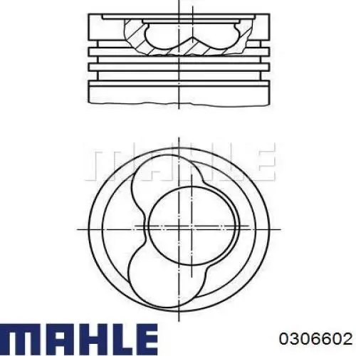 0306602 Mahle Original Pistão do kit para 1 cilindro, 2ª reparação ( + 0,50)