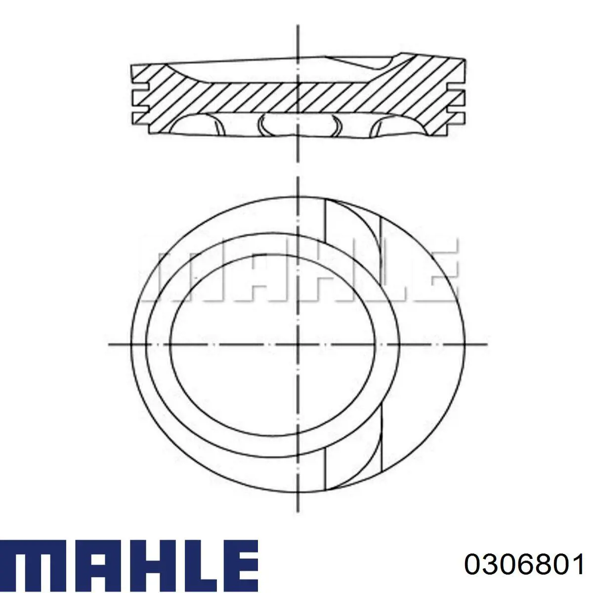 0306801 Mahle Original Pistão do kit para 1 cilindro, 2ª reparação ( + 0,50)