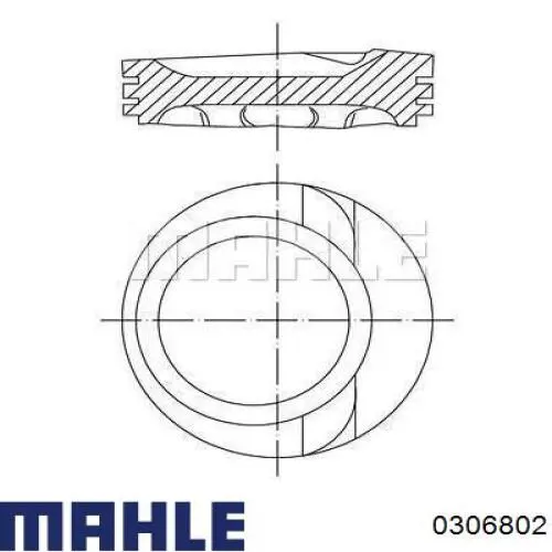0306802 Mahle Original Pistão do kit para 1 cilindro, 4ª reparação ( + 1,00)