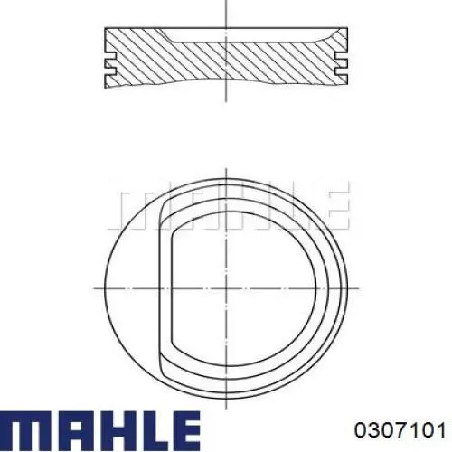 0307101 Mahle Original Pistão do kit para 1 cilindro, 1ª reparação ( + 0,25)