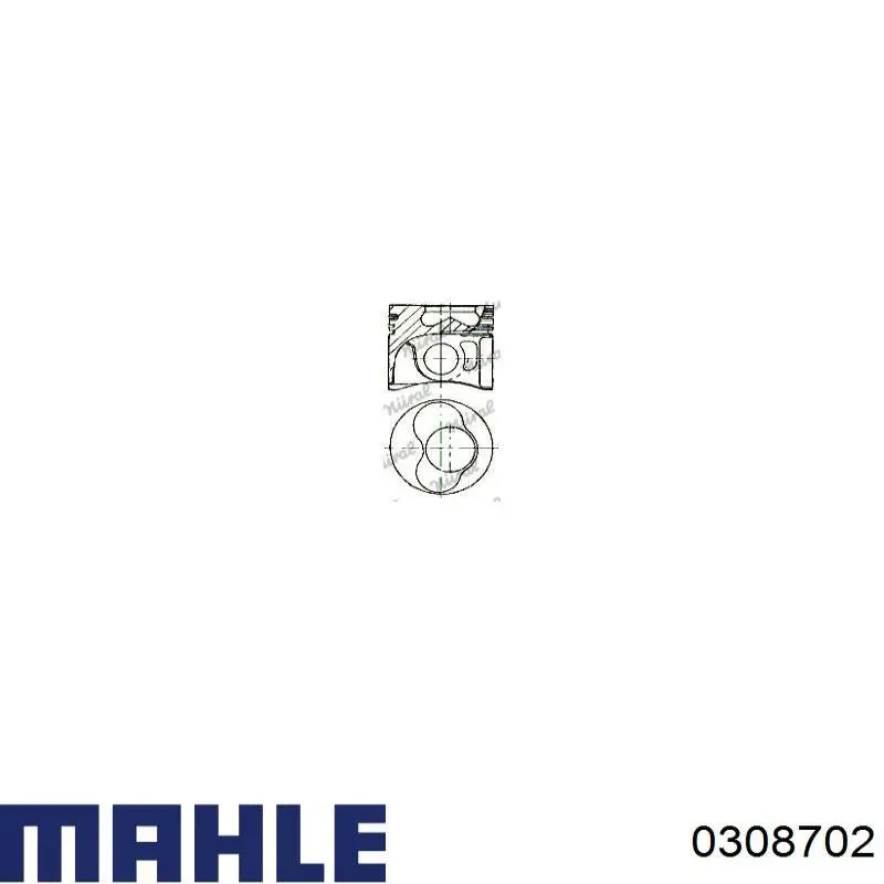 Pistão do kit para 1 cilindro, 2ª reparação ( + 0,50) Mahle Original 0308702 preço, a partir de 140,01 USD