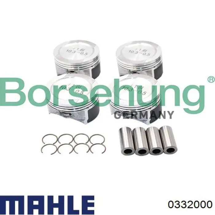0332000 Mahle Original Pistão do kit para 1 cilindro, STD