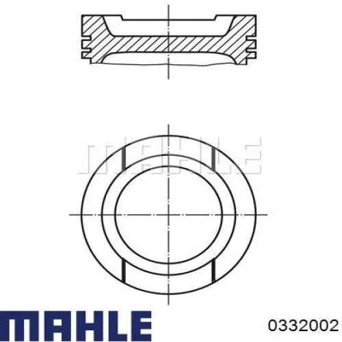 0332002 Mahle Original Pistão do kit para 1 cilindro, 4ª reparação ( + 1,00)