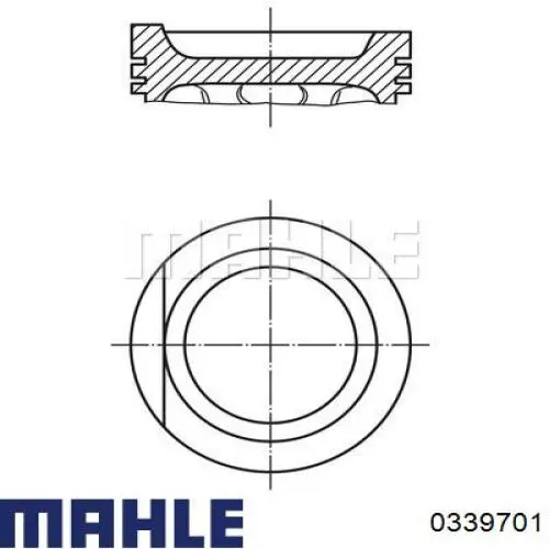 0339701 Mahle Original Pistão do kit para 1 cilindro, 1ª reparação ( + 0,25)