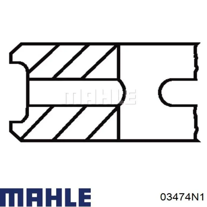 Anéis do pistão para 1 cilindro, 1ª reparação ( + 0,25) 03474N1 Mahle Original