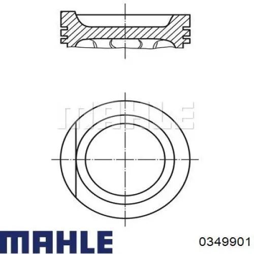 0349901 Mahle Original Pistão do kit para 1 cilindro, 2ª reparação ( + 0,50)