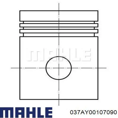 Kit de pistão (pistão + camisa) 037AY00107090 Mahle Original