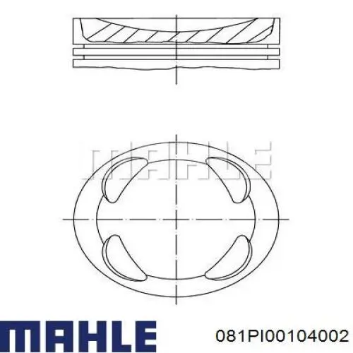 081PI00104002 Mahle Original Pistão do kit para 1 cilindro, 2ª reparação ( + 0,50)