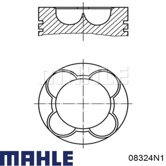 Compre 08324N1 Mahle Original Anéis do pistão para 1 cilindro, 1ª reparação ( + 0,25)