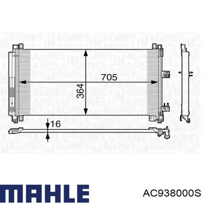 Compre AC938000S Mahle Original Radiador de aparelho de ar condicionado