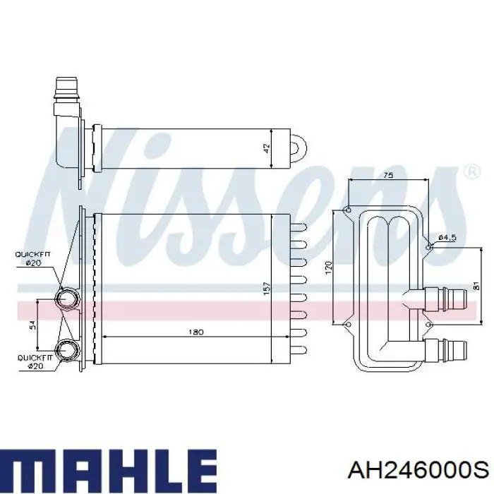 AH246000S Mahle Original Radiador de forno (de aquecedor)