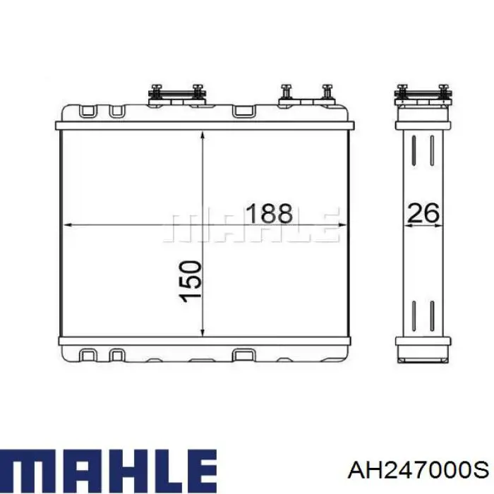 Compre AH247000S Mahle Original Radiador de forno (de aquecedor)