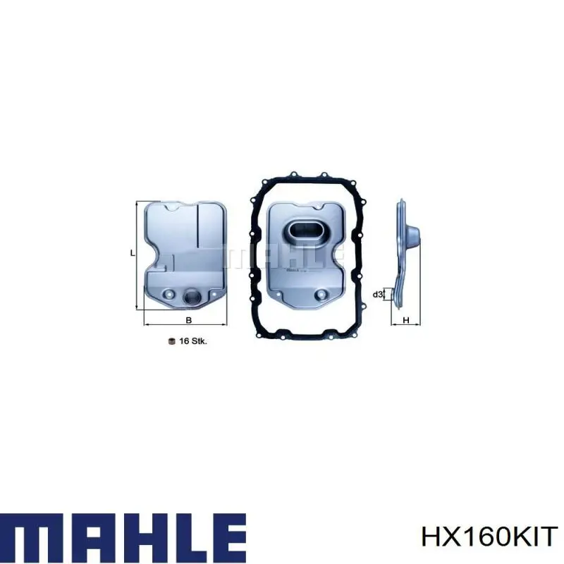 Filtro da Caixa Automática de Mudança Mahle Original HX160KIT preço, a partir de 27,91 USD