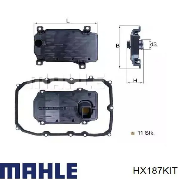 Filtro da Caixa Automática de Mudança Mahle Original HX187KIT preço, a partir de 35,77 USD