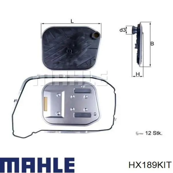 HX189KIT Mahle Original Filtro da Caixa Automática de Mudança