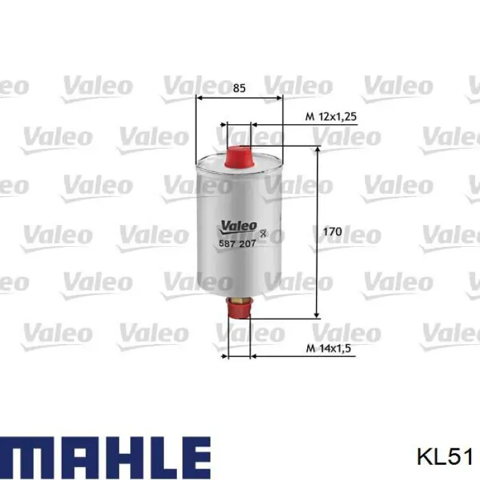 KL51 Mahle Original Filtro de combustível