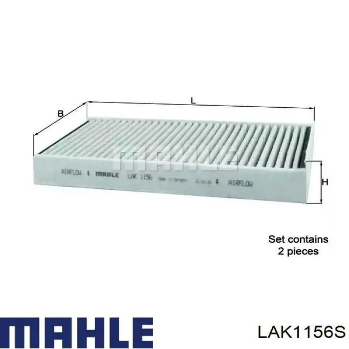 Filtro de salão Mahle Original LAK1156S preço, a partir de 30,03 USD