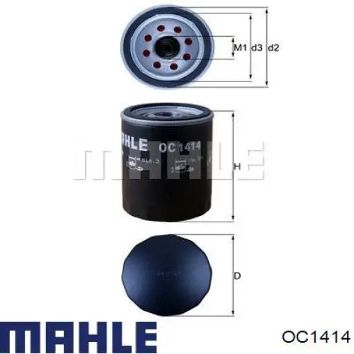 Filtro de óleo Mahle Original OC1414 preço, a partir de 8,41 USD
