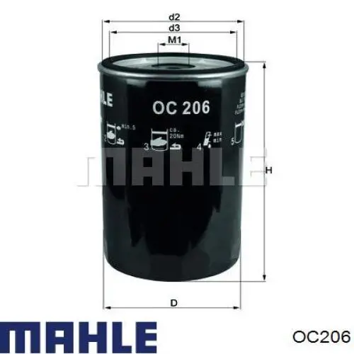 Filtro de óleo Mahle Original OC206 preço, a partir de 10,44 USD