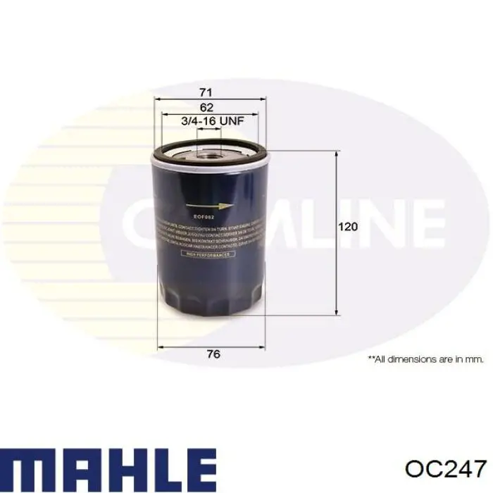 OC247 Mahle Original Filtro de óleo